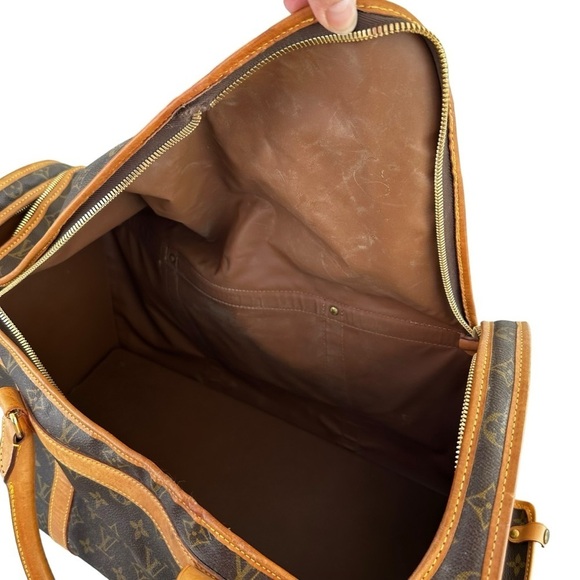 Authentic Louis Vuitton Monogram & Vachetta Leather Dog Pet Carrier Sac Chien 50 - Picture 10 of 15